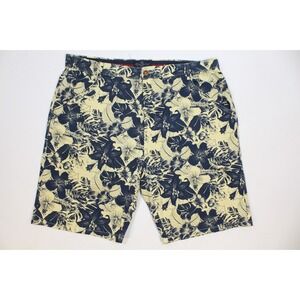 Across The Pond Stretch Flat Zip Mens Hawaiian Style Floral Shorts Size 38